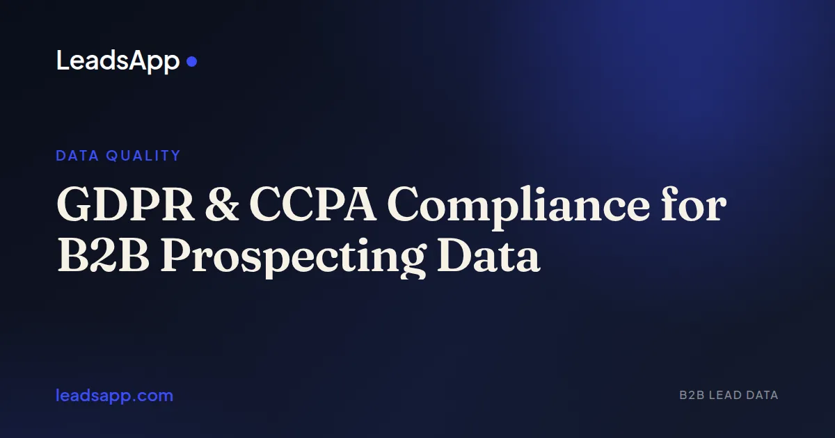 GDPR & CCPA Compliance for B2B Contact Data